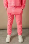 Reiss Bright Pink Kelly 9-13 Yrs Oversized Logo Cotton Blend Drawstring Joggers In Bright Pink
