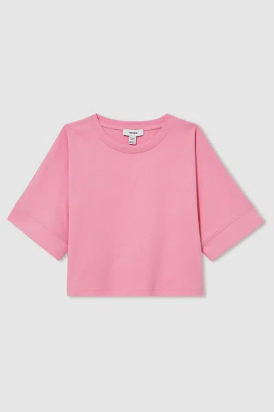 Reiss Bright Pink 13-14 Yrs Cotton Oversized Short-sleeve T-shirt