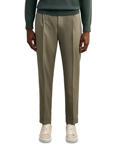 Reiss Brighton Pleated Relaxed Fit Pants In Green