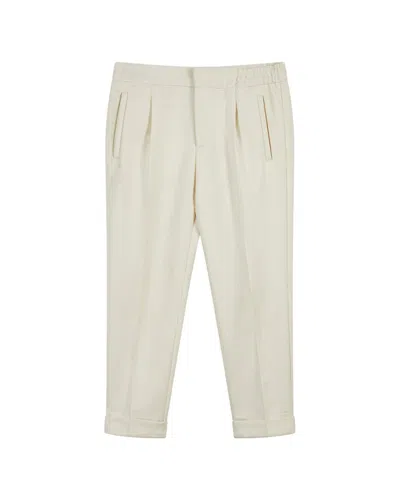 Reiss Kids' Brighton Pleated Relaxed Trouser In Neutral