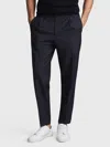 Reiss Brighton Relaxed Drawstring Trousers With Turn-ups In Navy Blue