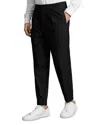 Reiss Brighton Relaxed Drawstring Trousers With Turn-ups In Black