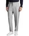 Reiss Soft Grey Relaxed Drawstring Trousers With Turn-ups In Gray