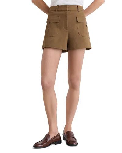 Reiss Britt Cotton Stretch Twill Shorts In Neutral