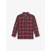 Reiss Red Navy Blue Bronts Checked Cotton Shirt 9 In Multi