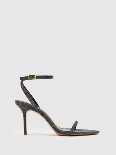 Reiss Bronze Strappy Stiletto Sandals In Multi