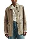 Reiss Brooklyn Cotton Utility Jacket In Green
