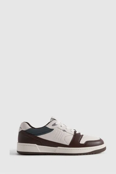 Reiss Brown Leather Lace-up Trainers