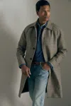 Reiss Brown Atelier Wool Houndstooth-check Raglan Overcoat In Brown