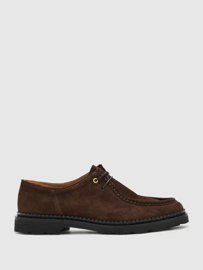 Reiss Brown Hatton Lace-up Moccasin Shoes