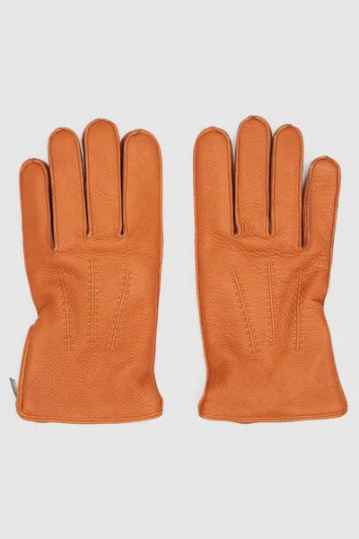 Reiss Brown Leather Plain In Tan