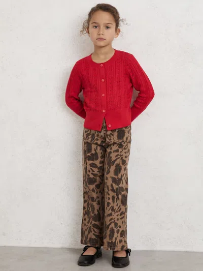 Reiss Brown Leopard-print Flared Jeans