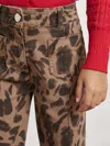 Reiss Brown Leopard-print Flared Jeans In Brown