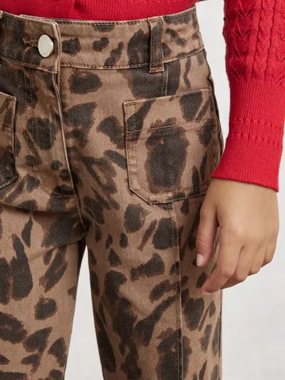 Reiss Kids' Brown Leopard-print Flared Jeans