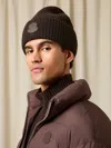 Reiss Brown Monogram Appliqué Wool Beanie In Brown