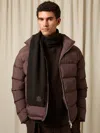 Reiss Brown Monogram Appliqué Wool Scarf