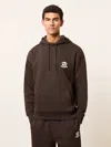 Reiss Brown Monogram Cotton Oversized Hoodie
