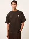 Reiss Brown Monogram Cotton Oversized T-shirt
