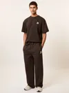 Reiss Brown Monogram Cotton Wide-leg Joggers