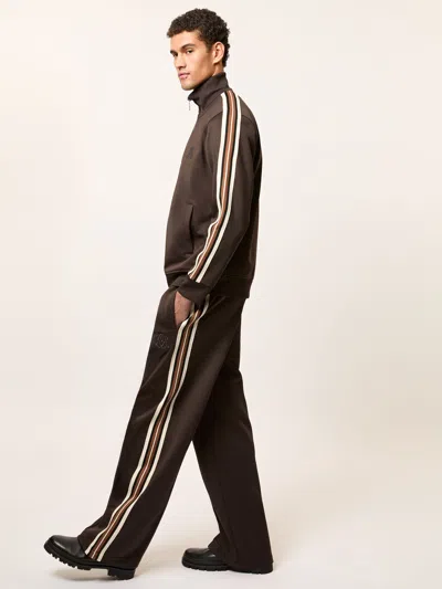 Reiss Brown Monogram Cotton Wide-leg Joggers