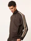 Reiss Brown Monogram Zip-through Track Top In Burgundy