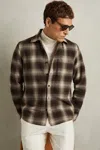 Reiss Crosby Wool Check Overshirt In Brown Multi