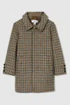 Reiss Brown Multi Wool-blend Shephards Check Coat In Brown Multi