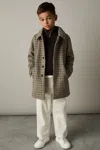 Reiss Brown Multi Wool-blend Shephards Check Coat In Brown Multi