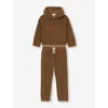 Reiss Brown Orla Borg-texture Woven Hoody And Jogging Bottoms Set 9-13 Y In Brown