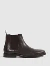 Reiss Renor Leather Boot In Brown
