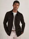 Reiss Brown Cotton Corduroy Twin-pocket Overshirt In Black