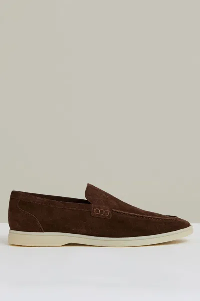 Reiss Brown Suede Slip-on Loafers