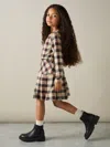 Reiss Burgundy 4-9 Yrs Check Piped Pleated Dress