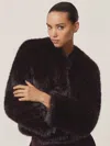 Reiss Burgundy Faux-fur Coat In Burgundy