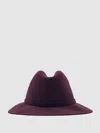 Reiss Burgundy Wool Fedora Hat In Burgundy