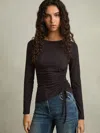 Reiss Burgundy Jersey Ruched Top