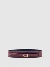 Reiss Burgundy Leather Double-strap Waist Belt In Purple