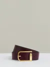 Reiss Burgundy Leather Half Keeper Belt