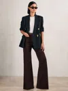 Reiss Burgundy Petite Patch Pocket Flared Jeans In Brown
