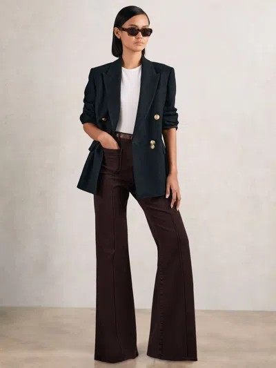 Reiss Burgundy Petite Patch Pocket Flared Jeans In Brown