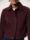 Reiss Burgundy Petite Suede Button-through Jacket In Red