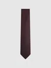 Reiss Burgundy Textured Silk Blend Tie