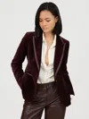 Reiss Burgundy Velvet Single-breasted Suit Blazer In Burgundy