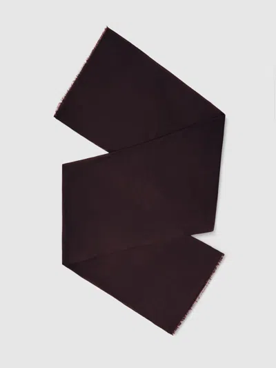 Reiss Burgundy Wool-cashmere Lightweight Scarf