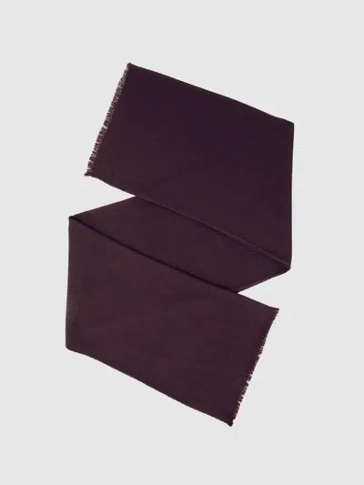 Reiss Burgundy Wool Pleated Scarf