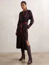 Reiss Daria Print Tie Waist Maxi Dress In Brown