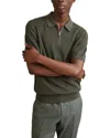 Reiss Burnham Textured Half Top In Green