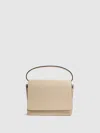 Reiss Buttermilk Daphne Leather Concertina Cross-body Bag In Neutral