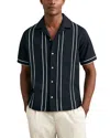 Reiss Button Front Camp Shirt In Blue