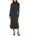 Reiss Womens Charcoal Cady Roll-neck Knitted Midi Dress In Grey